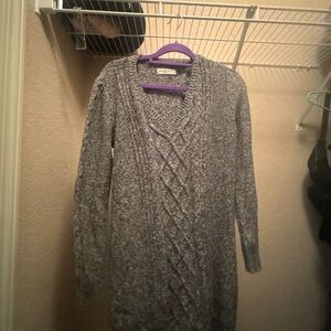 Abercrombie & Fitch Charcoal V-Neck Sweater Dress